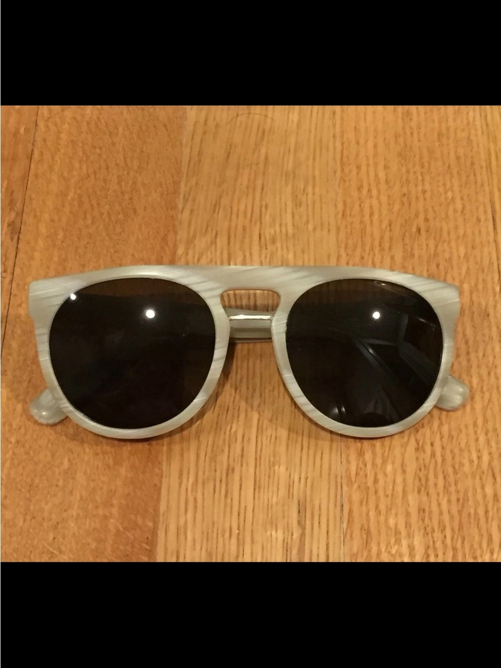 Marc Jacobs Pearlized Beige Sunglasses With Black Lenses